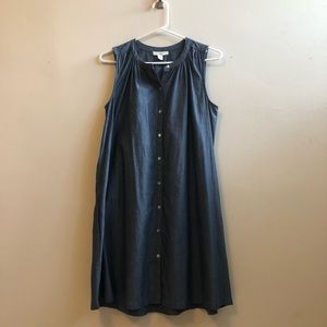 Chambray shift pocket dress
